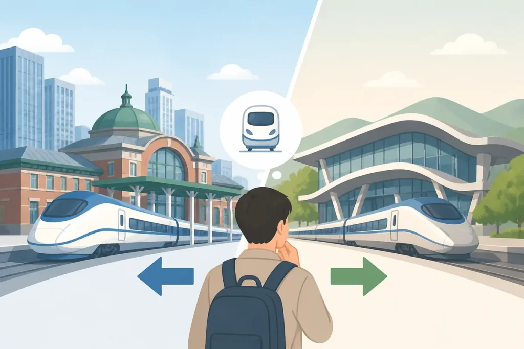 seoul station suseo station ktx seoul station vs suseo station travel choice map for KTX departure planning in Seoul
