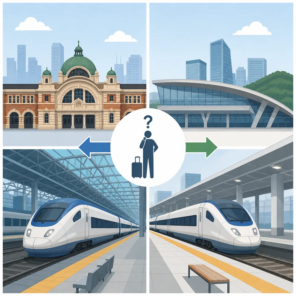 seoul station vs suseo station infographic showing airport access, subway links, and best hotel areas
