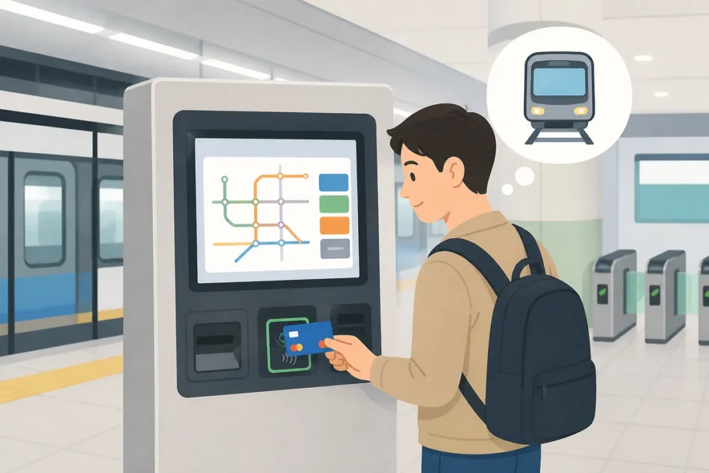 seoul subway tickets foreign credit card payment at a new Seoul Subway vending machine