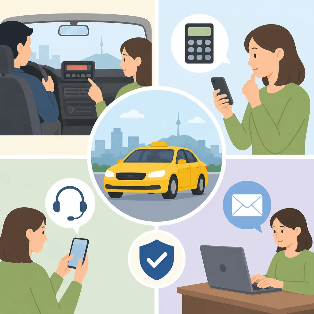 Step-by-step Seoul taxi overcharge check: meter, surcharges, receipt, and complaint route