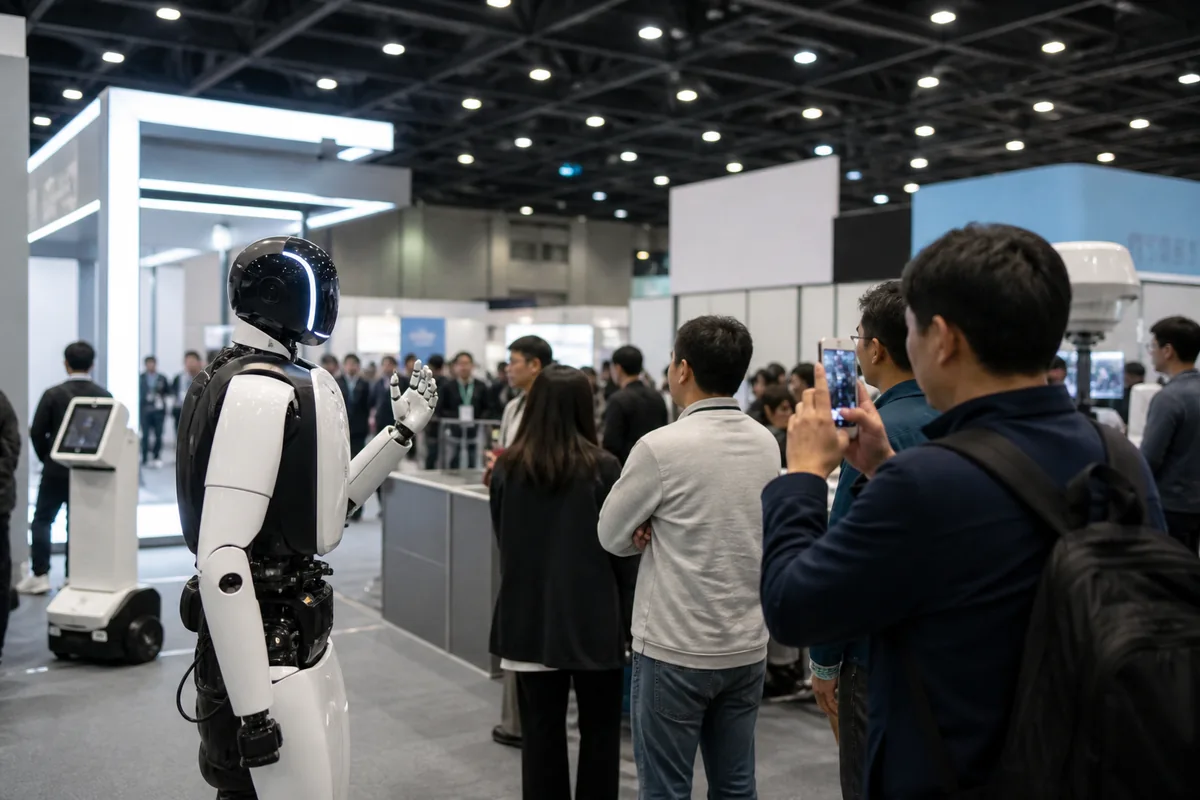smart life week 2026 exhibition floor with AI robots and demo booths