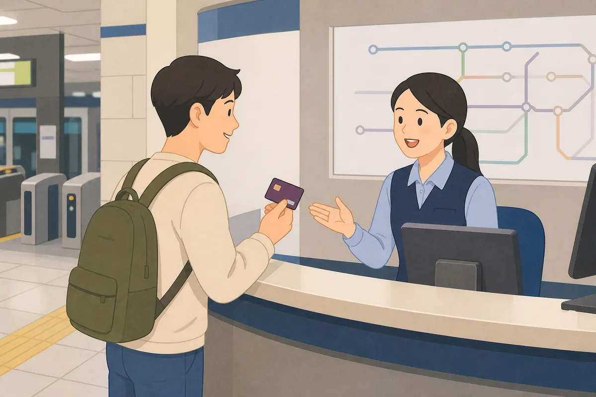 t money refund korea t money refund checklist showing the physical card, balance check, and staffed counter steps