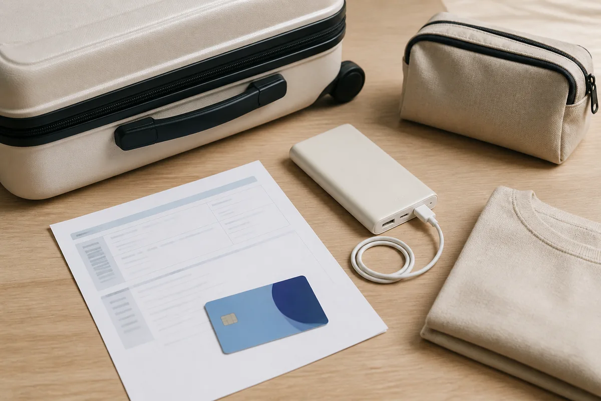 chuseok 2026 travel checklist with cash, ticket, power bank, and transit card