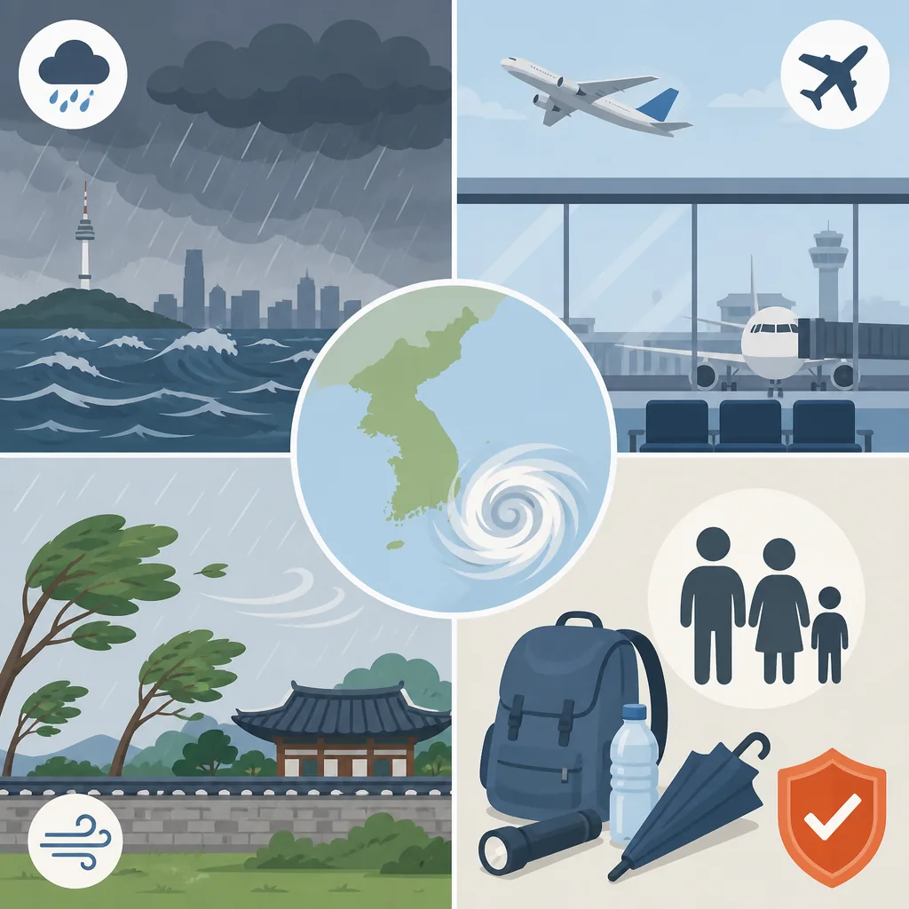 Typhoon Dolphin Korea travel impact guide for flights, ferries, and city weather