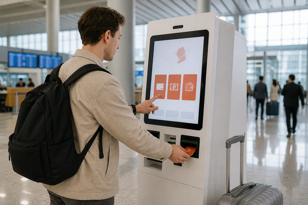 wowpass explained at an airport kiosk for card issue and loading in Korea